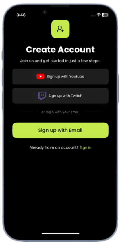 Sign Up & Connect
